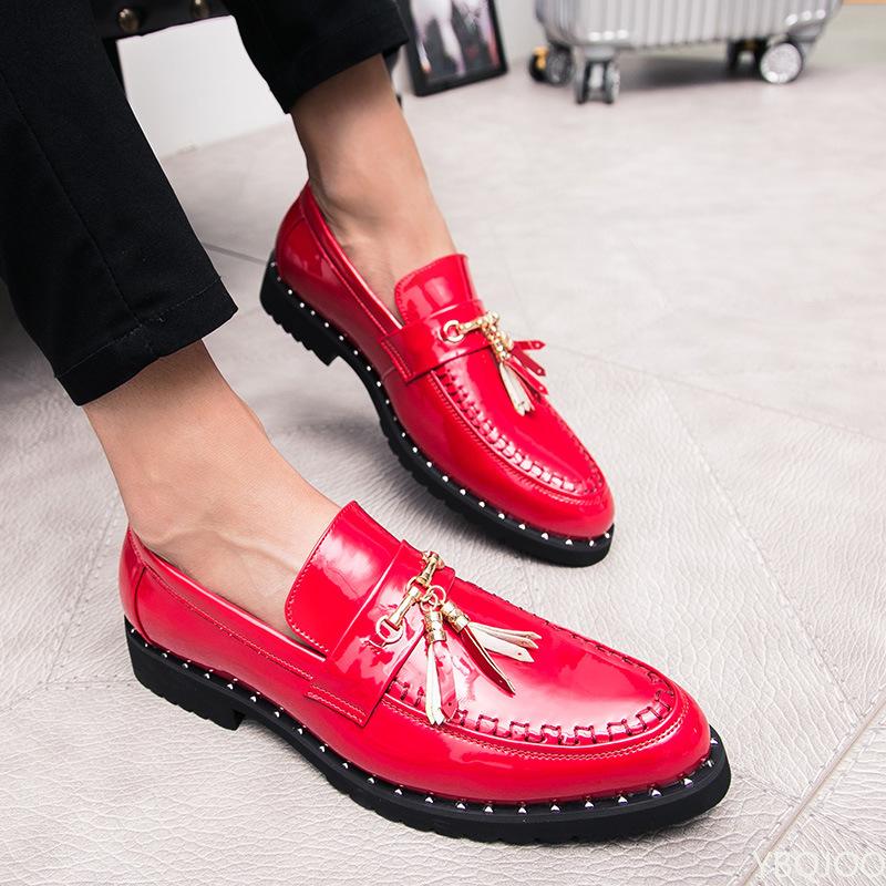 Fashion Men Leather Driving Shoes Tassel Black Blue Slip On Loafers Spring Summer Men Leather Moccasins Outdoor Club Pary Shoes Men