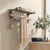 Foldable Bathroom Towel Rack Suction Cup Wall Mount Towel Holder Bathroom Storage Rack  Home