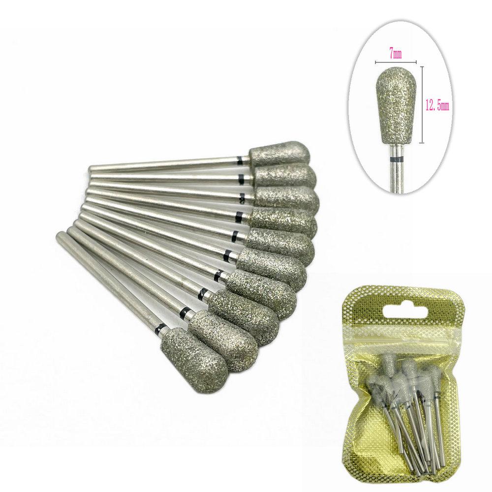 10 шт./упак. сверло для ногтей, полировщик, алмазные сверла для ногтей, вращающиеся насадки для электрического маникюрного аппарата, фрезы, заусенцы, инструменты для дизайна ногтей, аксессуары