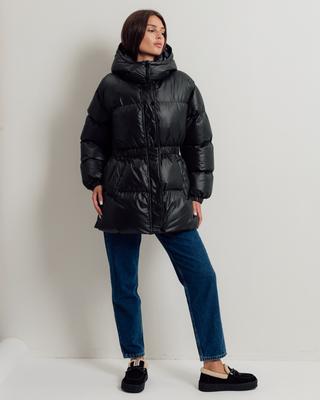 Куртка зимняя с затяжками H 8038 M черная