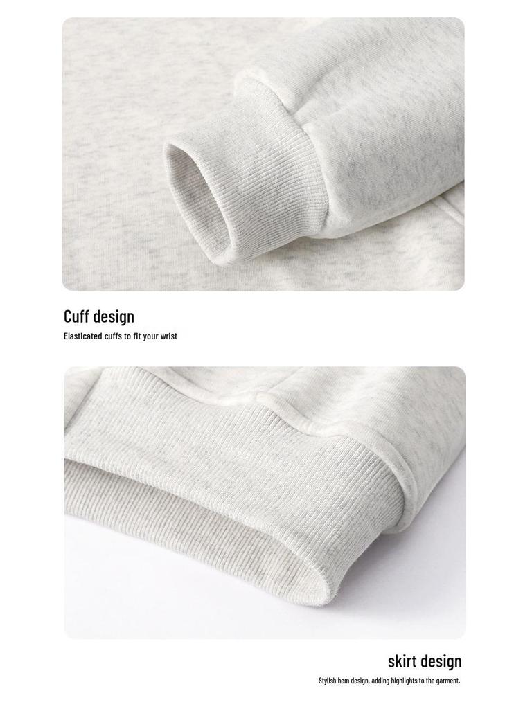 Retro Loose Fit Hoodie with Fur Collar - Unisex Fleece Outerwear for Autumn and Winter