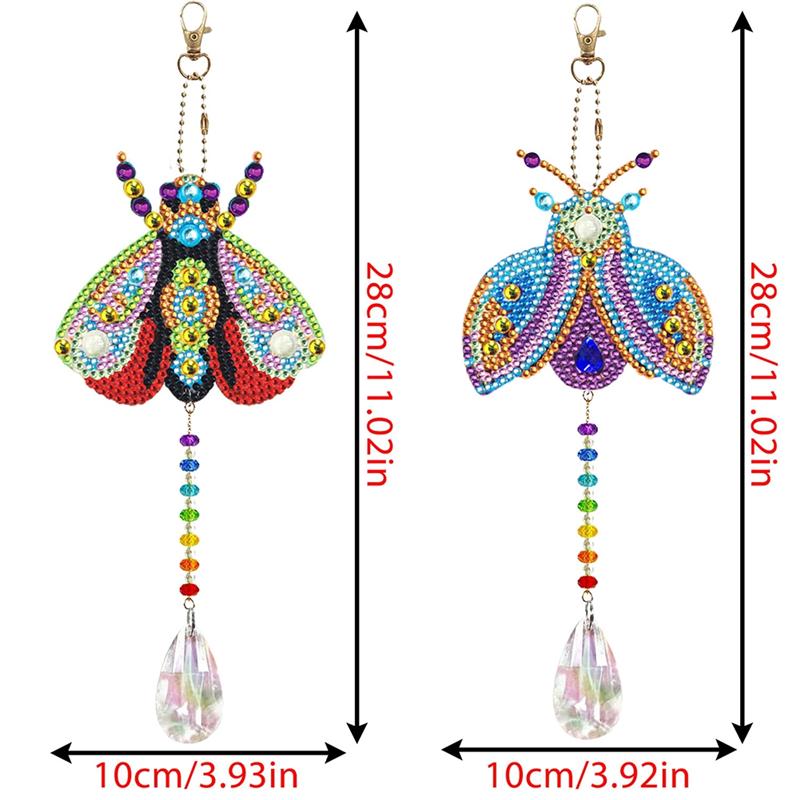 Хорошо-6 штук Ветряной спиннер DIY Раскрашивание Музыка ветра Двусторонняя краска Подвесное украшение для сада (Пчелы + Насекомые + Птицы)