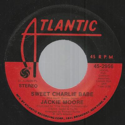 7-дюймовая пластинка JACKIE MOORE - Sweet Charlie Babe / If 452956 Atlantic 1973 США Соул/Фанк Б/у