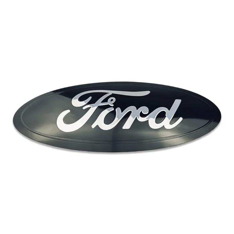 Car Sticker 23.5cm Alloy Car Front Hood Emblem for Ford Explorer Edge Everest Ranger/T8 F150 After 2019 Transit Tourneo 16-22 Ba