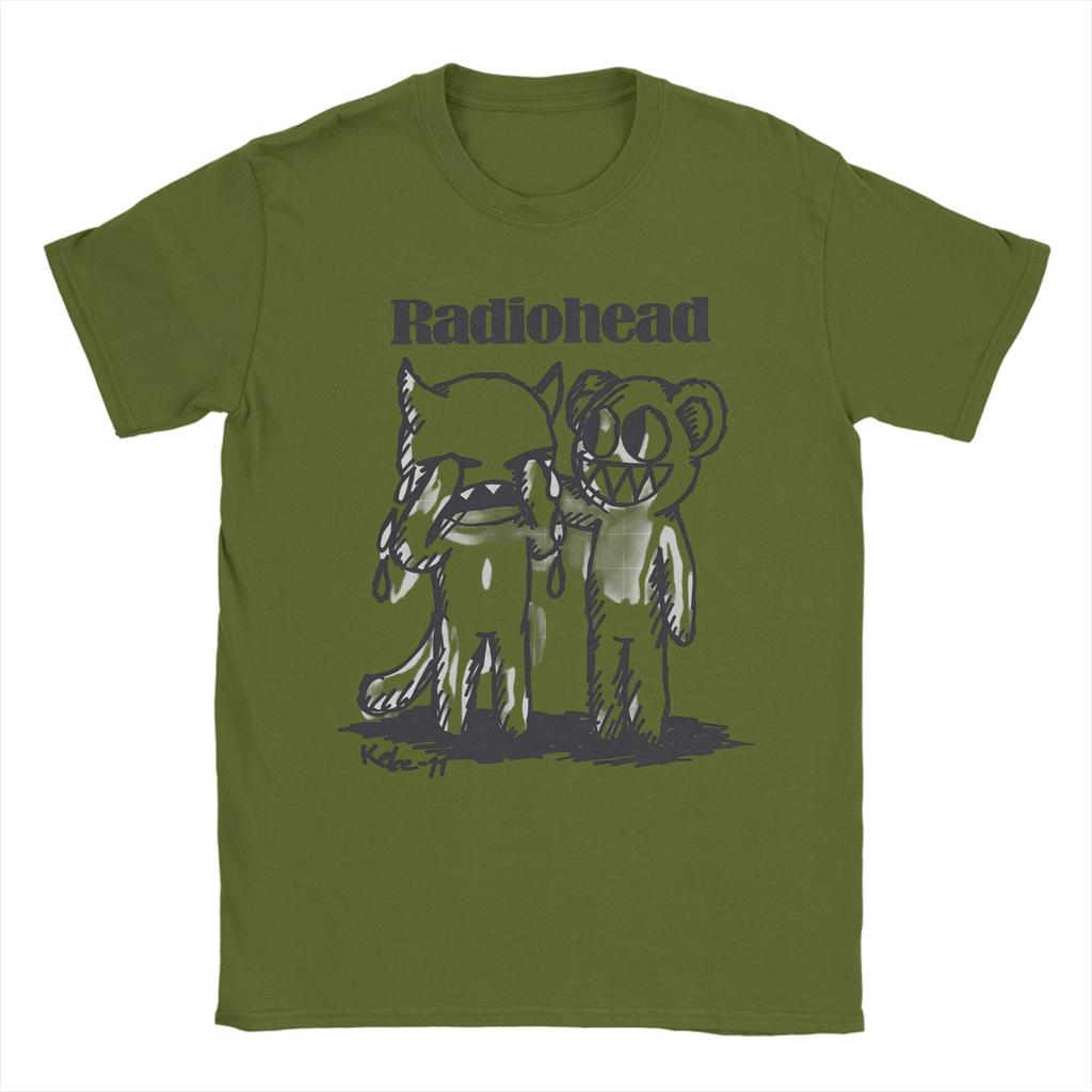 Хлопковая футболка Radiohead Rock Band для мужчин, летняя, эстетичная, с круглым вырезом, хиппи, больших размеров, с принтом