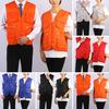 Men Waistcoat Multiple Pockets Cardigan Solid Color Breathable V Neck Working Clothing Simple Style Sleeveless Slim Fit Men Vest for Work