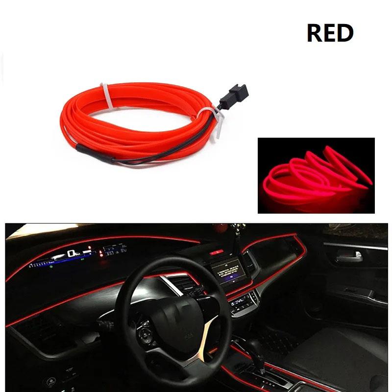 Car Interior Led Decorative Lamp 1M/2M/3M/4M/5M Wiring Neon Strip For Auto DIY Flexible Ambient Light USB Party Atmosphere Diode