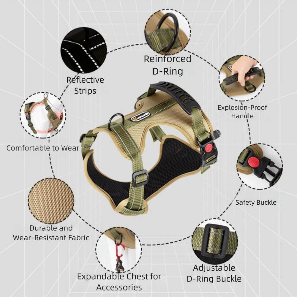 Adjustable Vest Type Dog Harness Reflective No-Pull Chest Strap Dog Chest Strap Training Use