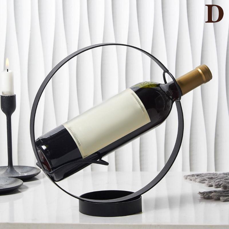 Creative Metal Wine Rack Vintage Wine Bottle Storage And Glass Holder Bar Home Decoration Display Stand