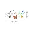 Car Stickers Life Is Beautiful Stickers Adhesive Butterfly Theme Reflective Decor Car Window Decal Stickers For Auto Motorcycles