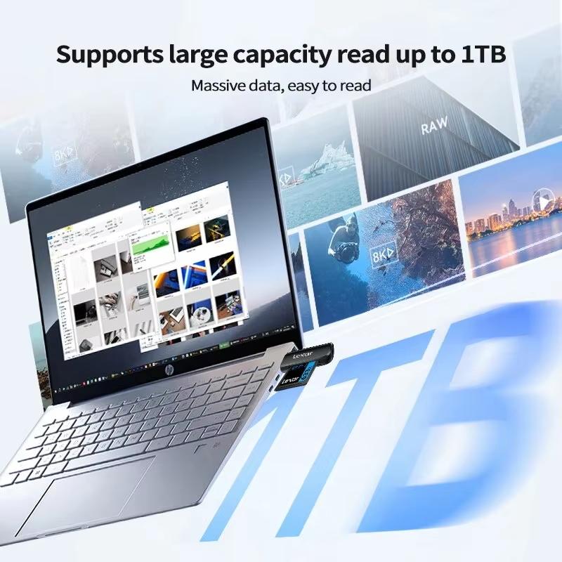Lexar Кардридер USB 3.2 Gen1 Мультикарточный Двухслотовый 2 в 1 USB-A Кардридер Высокоскоростной Оригинальный 2 в 1 Двухслотовый Для SD TF Micro sd Карты Памяти