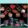 Paper Party Spiral Hangings With Poker Chips Design For Festive Venue Decoration