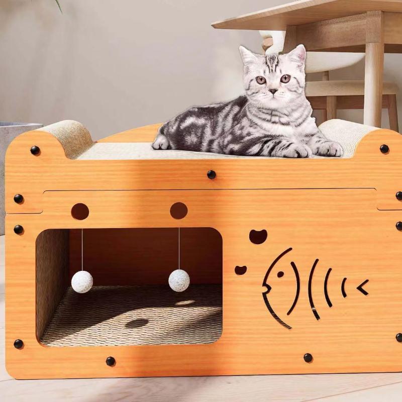 Cat Scratching Board Cat Nest Wear-resistant Non-shedding All-in-one Cat House Four Seasons Scratch-resistant Cat Post Vertical Cat Climbing Frame