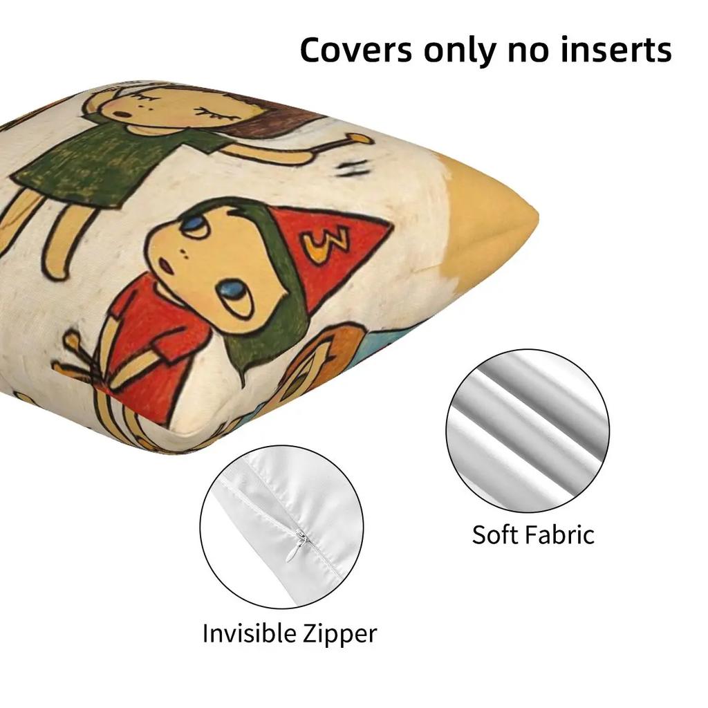 Funny Yoshitomo Nara 2 Pcs Square Pillowcase Pillow Cover Cushion Zip Decorative Comfort Throw Pillow For Home Bedroom