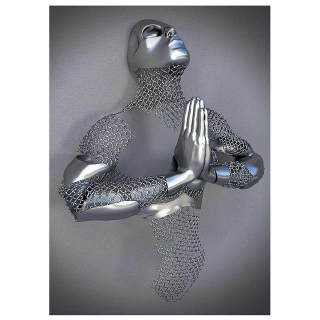 Современная металлическая фигурка, статуя, переплетение души, художественная роспись на холсте, абстрактная романтическая печать плакатов, настенная картина, декор комнаты, без рамки