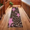 Zebra Print Burgundy Lily Long Runner Rug Non Slip Washable Kitchen Mat Black White Stripe Dark Red Floral Hallway Carpet