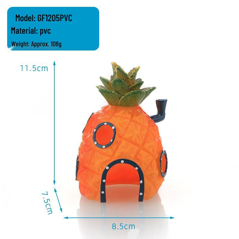 Набор декора для аквариума Губка Боб: Домик-ананас и укрытия для аквариума