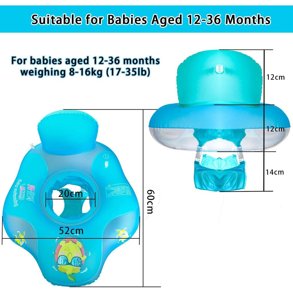 Кольцо для плавания Детское сиденье для плавания Обруч для плавания с защитой от опрокидывания Детское приспособление для плавания Детский надувной поплавок для плавания для детей от 12 до 22 кг