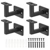 4pcs Stair Handrail Bracket Adjustable Railing Wall Support Hand Rail Bracket Hardware Black Staircase Handrail Accessories