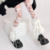 Новогодние осенние и зимние гетры с завязками для волос длиной до середины икры y2k Spice Girls, утолщенные носки из искусственного меха кролика, белые теплые женские