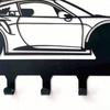 1 PC Black Racing Car with Key Hooks Metal Wall Art - Modern Home Decor for Bedroom, Living Room, or Bathroom