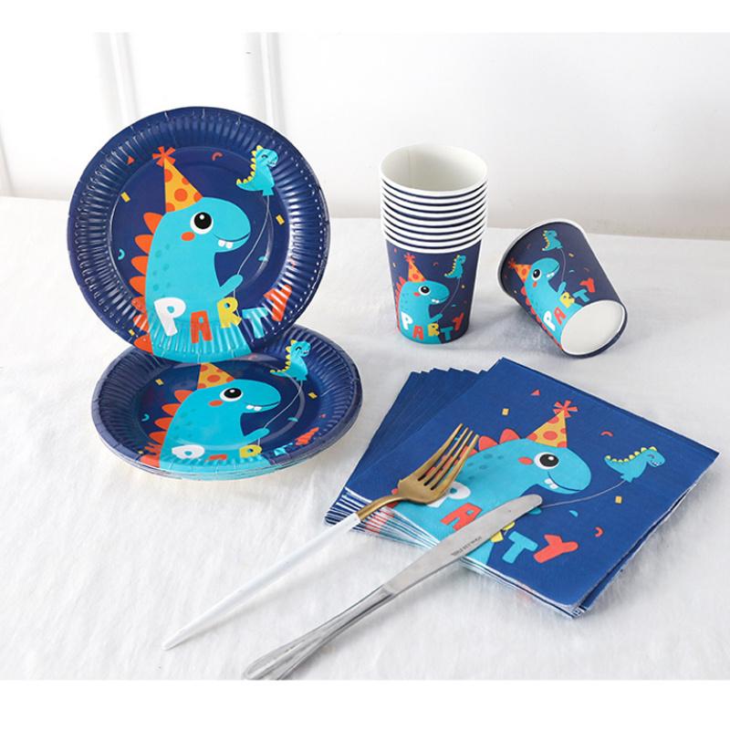 21PC Dinosaur Birthday Party Set Tableware Decorations Paper Plate& Cup Favours Child Kid Party Supplies