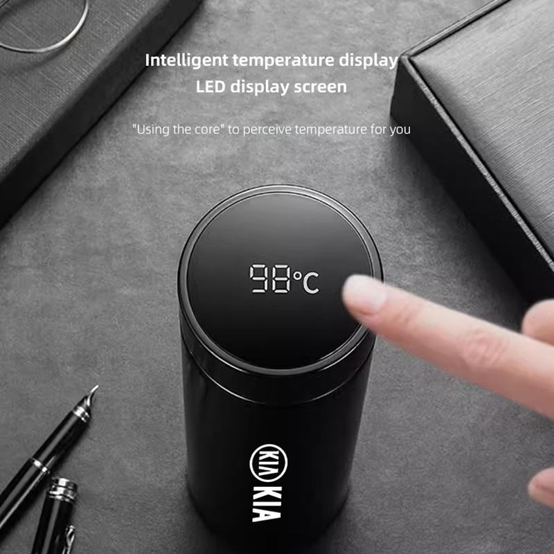500ml Car Smart Thermos Mug Stainless Steel Insulated Bottle For KIA K9 K5 RIO Sorento Ceed Sportage Carnival Stinger Niro Soul ljcmw22