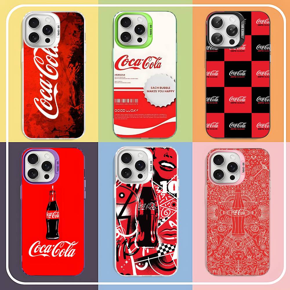 Бренд C-Coca Логотип C-Cola Чехол для телефона Для IPhone 17 16 15 14 11 12 13 Pro Max Pro Plus Цветной Серебристый Чехол