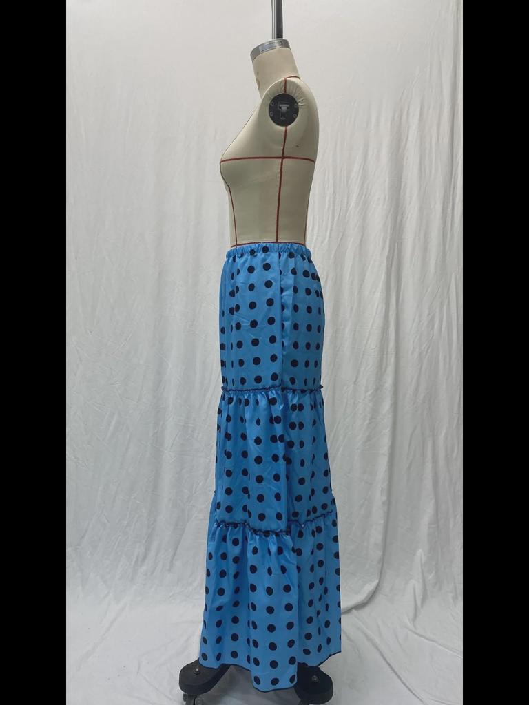 Женская летняя повседневная длинная юбка в горошек 2025 года — модная и сексуальная в европейском и американском стиле