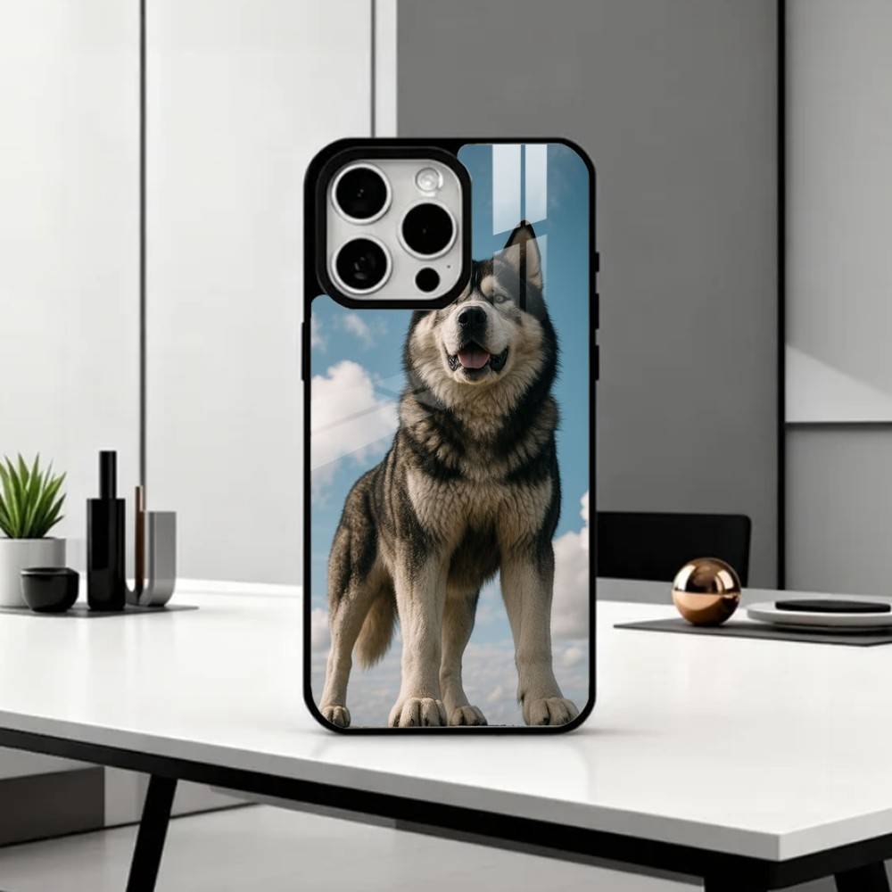 Cute Siberian Husky Dog Phone Case For iPhone17,16,15,14,13,12,11 Plus,Pro Max Magnetic For Magsafe Wireless Charging