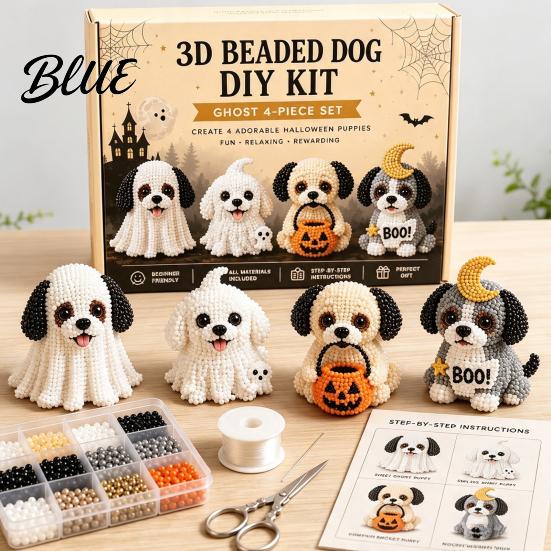Универсальный набор для творчества 3D Хэллоуин Собака DIY Набор для рисования Набор с бисером Щенок Милые пластиковые бусины для изготовления украшений Набор Животное Для начинающих Взрослые Домашний стол