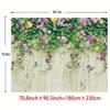 Multi-functional polyester floral and butterfly wall fabric - party  green leaf background  photography prop