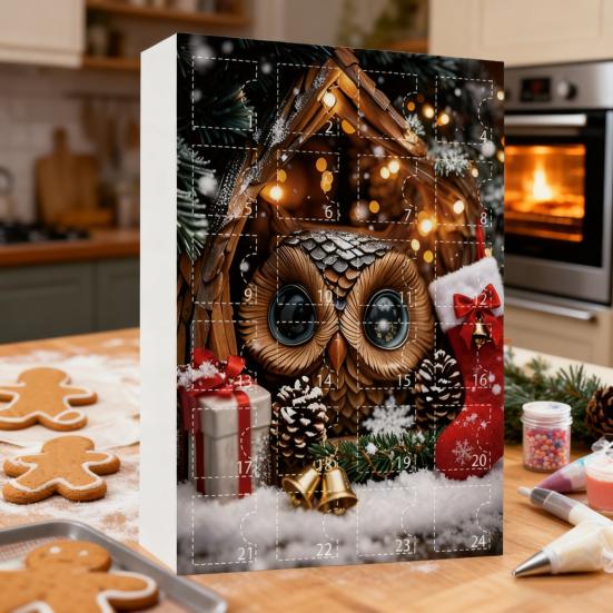 Лесной Животный Адвент-календарь 2025 24 Дня Милый Животный Праздничный Декор Обратный Отсчет до Рождества