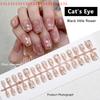 30Pcs Flower Design False Nails Wearable Fake Press on Nails Simple Artificial Cat Eye Nail Art Tips for Easy Nail Enhancements