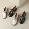 Platform Black Beige Vintage Chunky Loafers Shoes Women Comfortable Lace Up Thick Sole Oxford Women's Casual Flats Large Size 41