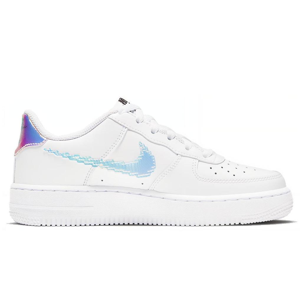 Nike Детские кроссовки Air Force 1 LV8 GS Digital Swoosh Белый Многоцветный Черный CW1577-100