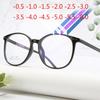-1 -1.5 -2 -2.5 -3 -3.5 -4 -4.5 -5.0 -5.5 -6.0 Classic Rivets Big Round Myopia Glasses With Degree Women Men Black Glasses Frame
