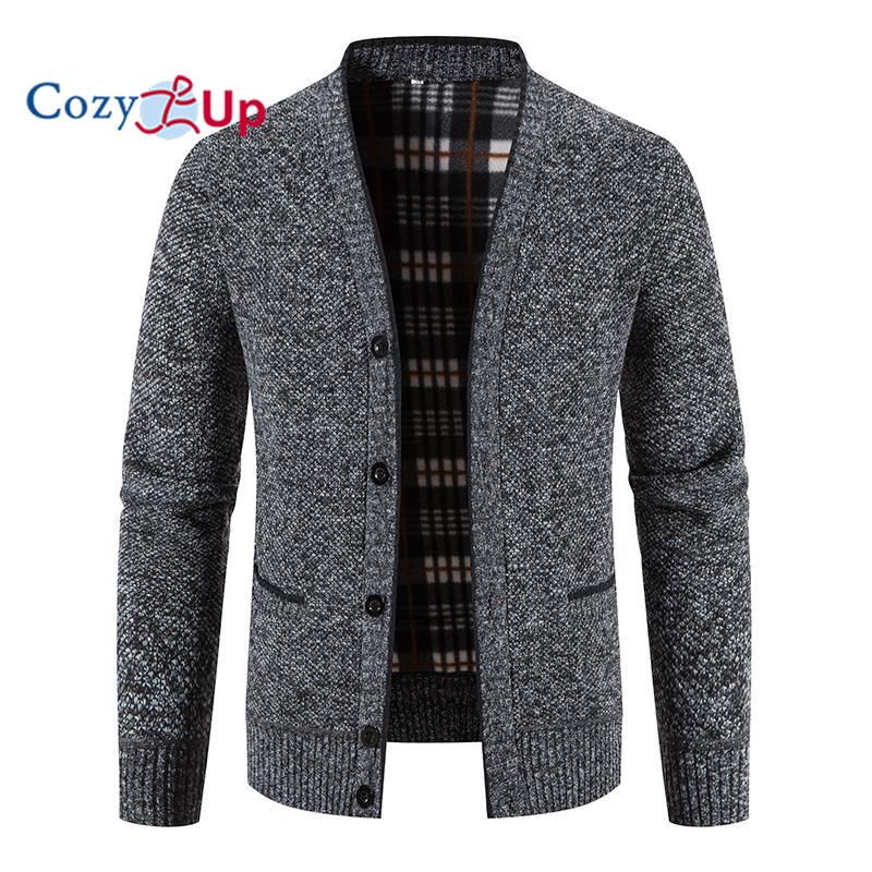 Cozy Up Мужской теплый свитер-кардиган с длинными рукавами, осенне-зимняя куртка