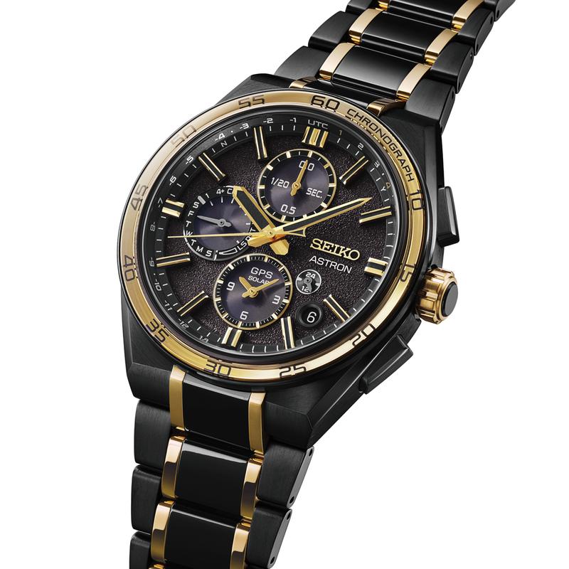 Seiko Серия Astron 100 метров водонепроницаемый хронограф вечный календарь двойное время солнечная батарея кварц титановый ремешок 44,1 мм мужские часы черные di SSH186