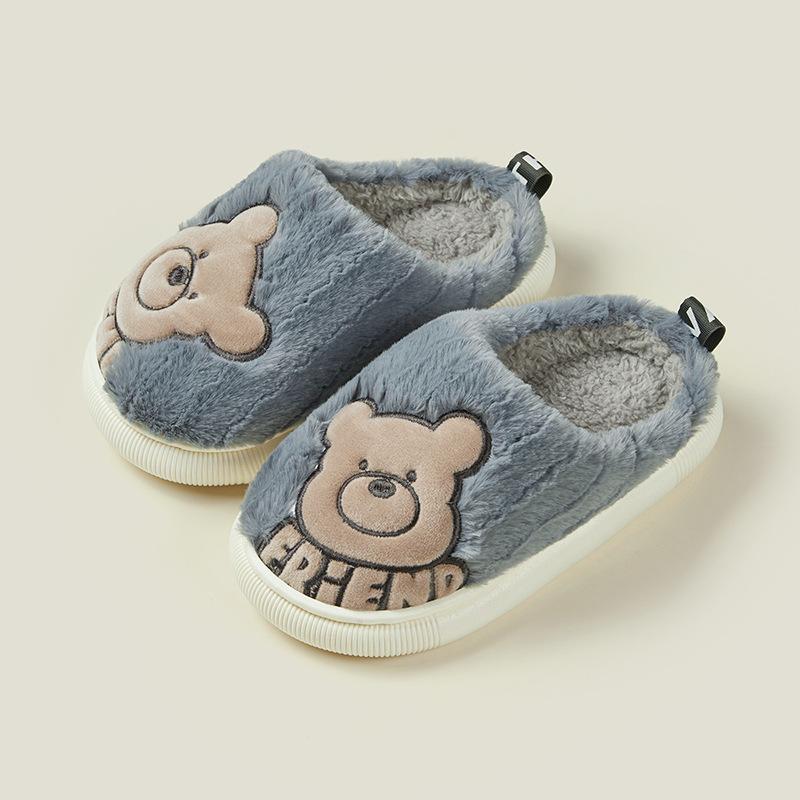 Детские хлопковые тапочки для девочек, обувь для родителей и детей, теплые, нескользящие, милые, для больших детей, детские тапочки для мужчин