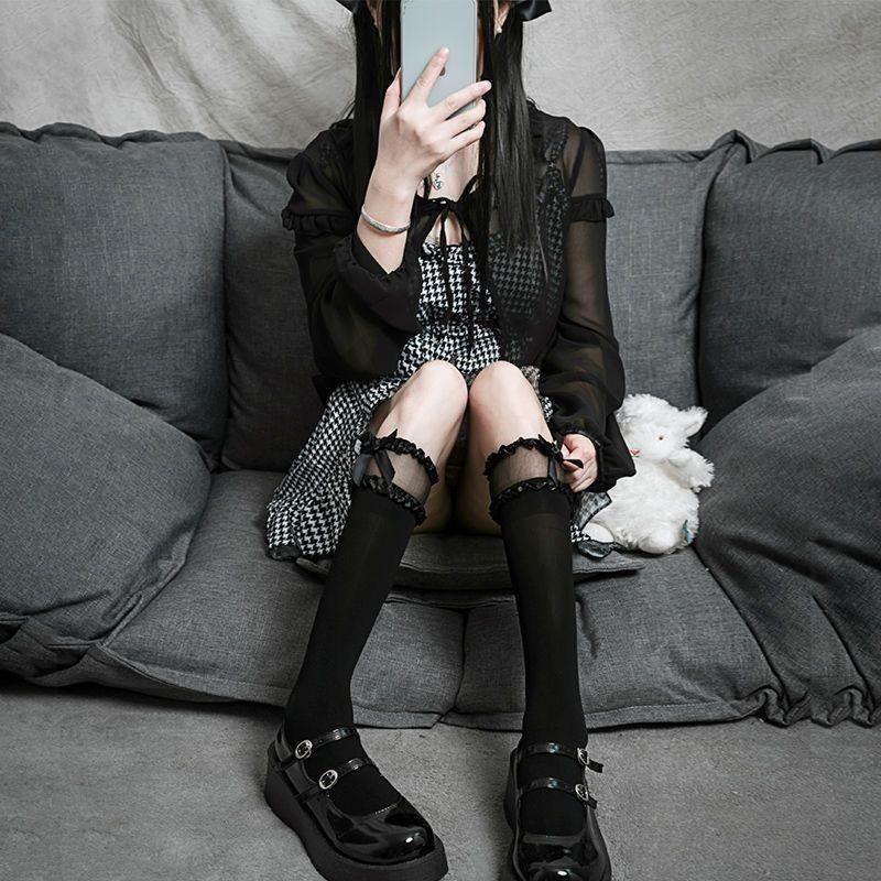 Носки JK Calf Socks Lolita Lace Tube Socks женские летние тонкие носки Lolita Cute Half Socks Thin