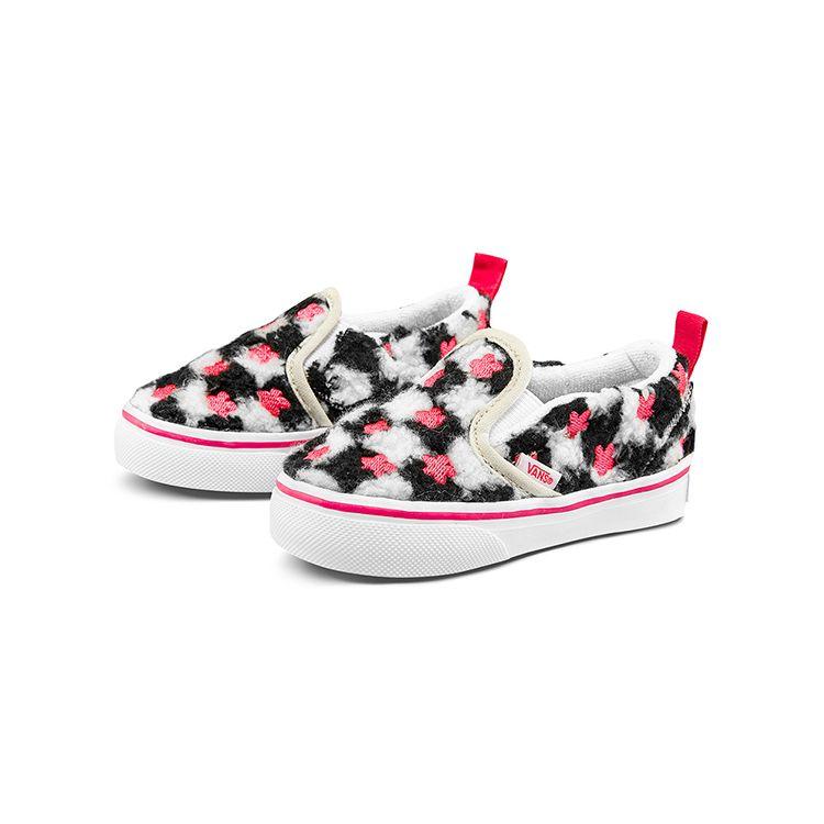 Vans Низкие детские кеды серии Slip-On, обувь для малышей, черно-бело-розовые VN000UBS8CE