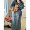 Warm And Thick Home Pajamas In Winter Coral Velvet Jacquard Nightgown Solid Color Home Dress Nightdress Casual And Simple