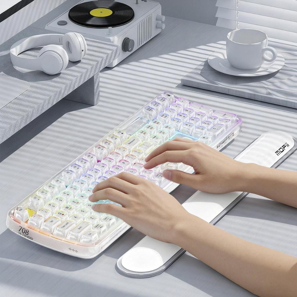 Mao Tian Shou SK-708CDM Прозрачная RGB Беспроводная Bluetooth Клавиатура