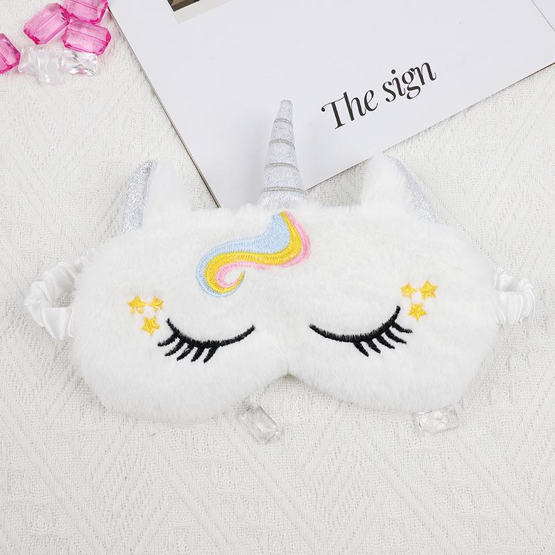 Unicorn Cartoon Plush Sleeping Eye Mask for Girls and Kids