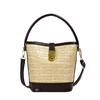 Fashionable Hand-woven Bag for Women's New High-end Textured Straw Woven Bag One-shoulder Crossbody Bag Casual Bucket Bag