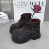 Ботильоны на платформе для женщин, замшевые туфли на шнуровке, высокие каблуки, женские, тренд 2025 года, зимние теплые повседневные кроссовки Mujer Zapatos