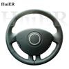 Новая DIY Ручная Сшитая Кожаная Накладка на Руль Для Renault Clio 2005-2012 черная Микрофибра Кожа Индивидуальные Аксессуары