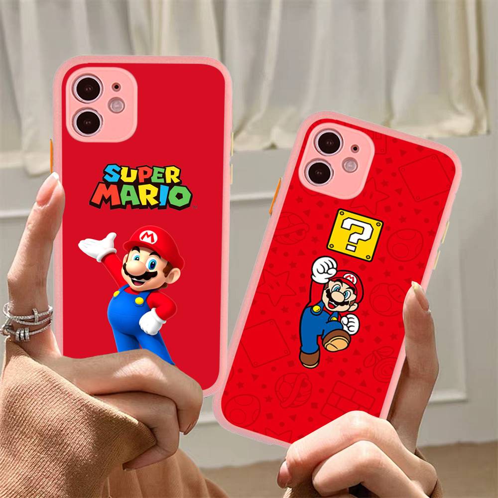 Super Game M-Mario Phone Case For IPhone 13 12 X XS MAX Pro Max 16 15 11 14 Pro Max Shockproof Matte Cover