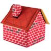 Waterproof Pet House for Dogs and Cats, Red Portable Brick Dog House Foldable and Removable Washable Pet Bed for Puppies All-Year Use